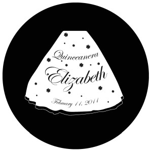 Quinceanera Gobo Glass QGBW-06 Edwardian Script
