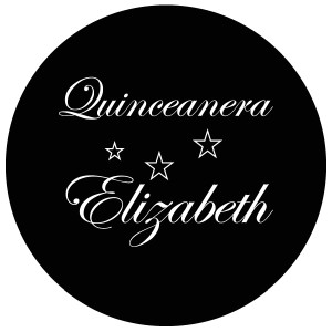Quinceanera Gobo Glass QGBW-07 Edwardian Script