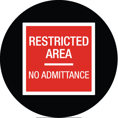 Restricted Area Projection, safety projection Restricted Area. Restricted Area sign image