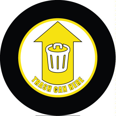 Trash Can Here Sign Gobo Projection, safety projection Trash Can Here sign image, warning sign