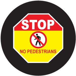 STOP NO PEDESTRIANS Yellow Red and White - ZHT-S2007-3C