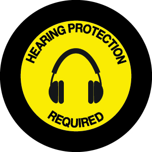 Hearing Protection Required - ZHT-S3001, Safety Sign, Virtual Safety Sign, Projected Safety Sign, Lighted Caution Sign, Factory Safety Sign, Industrial Safety Sign