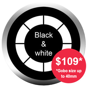Custom Black & White Glass Gobo